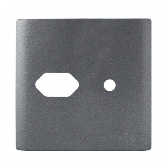 Placa p/ 1 Tomada + Furo 4x4 - Novara Preto Grafite Placa p/ 1 Tomada + Furo 4x4 - Novara Preto Grafite